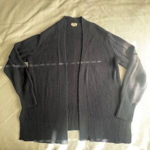 Fat Face UK Blue Navy Ribbed Knit Open‎ Front Cardigan Sweater Women's USA 12